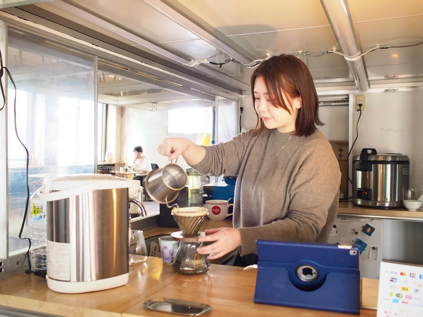 カフェ営業体験の様子